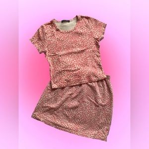 Brandy Melville 2 piece skirt & tee set